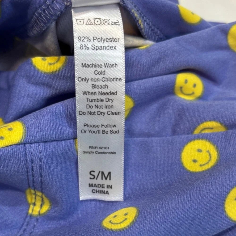LuLaRoe Girls Leggings S/M Blue Periwinkle‎ Smiley Gigi & Jax Kids Size 2-8 NWT